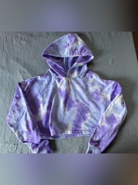 refuge Purple Tie-Dye Kids cropped Hoodie